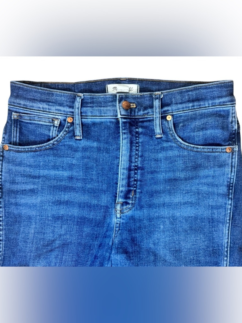 Madewell 10” Women’s High Rise Skinny Denim Jeans, Medium Wash Indigo, Size 30 - Picture 3 of 8